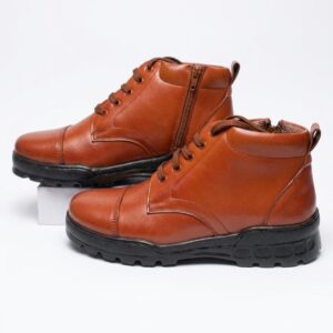 Premium Tan Zip-Up Ankle Boots