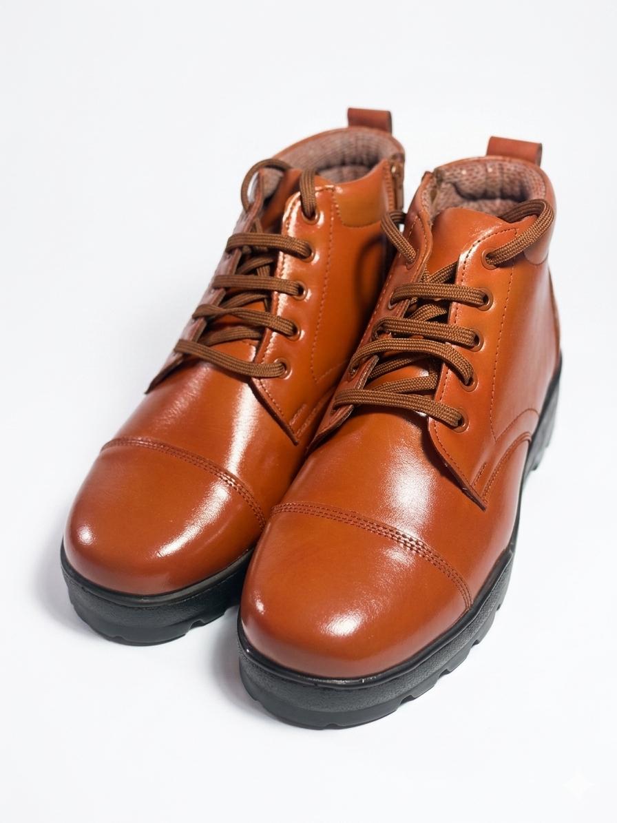 Premium Tan Zip-Up Ankle Boots - Image 3