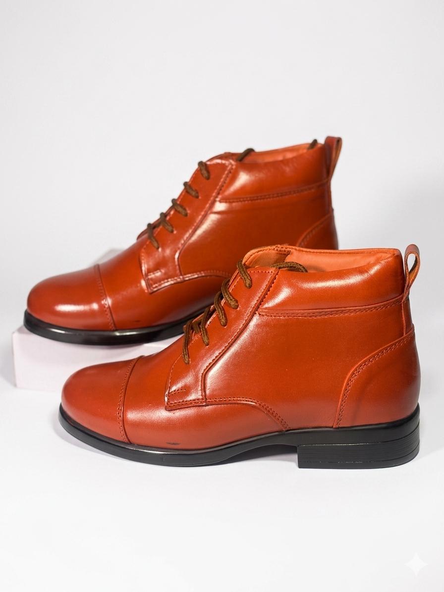 Classic Tan Leather Ankle Boots - Image 3