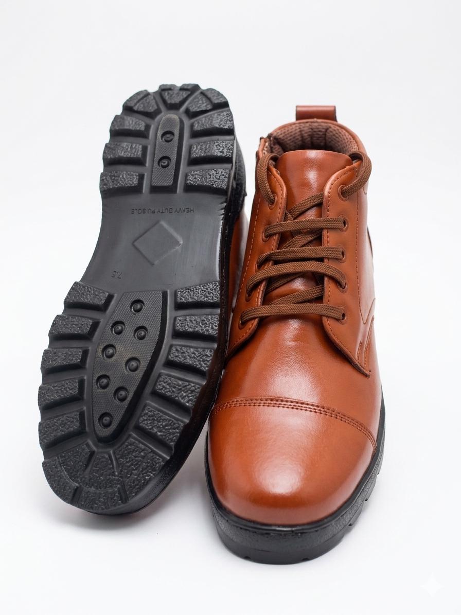 Classic Tan Rugged Ankle Boots - Image 2
