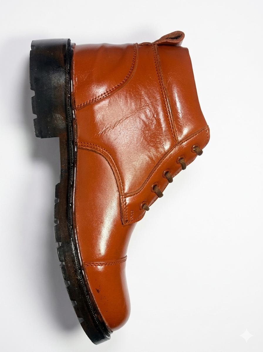 Classic Tan Cap Toe Ankle Boots - Image 4