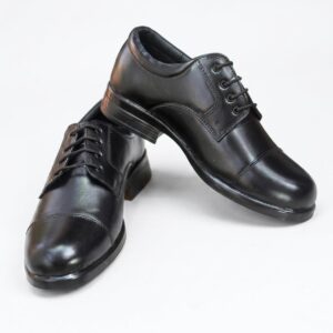 Premium Black Leather Cap Toe Dirbe Formal Shoes