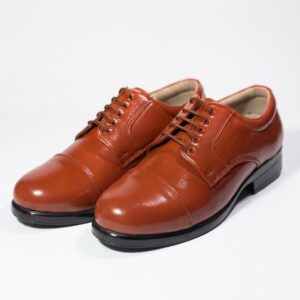 Classic Brown Leather Cap-Toe Dirbe Shoes