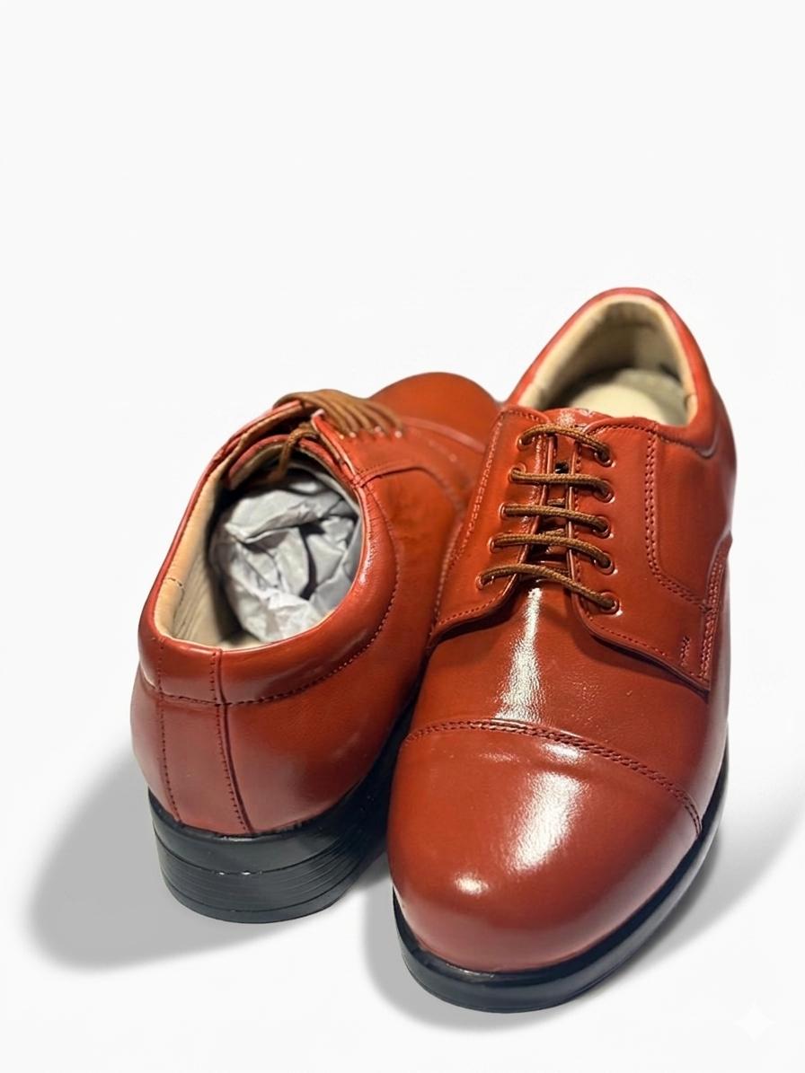 Classic Brown Leather Cap-Toe Dirbe Shoes - Image 3